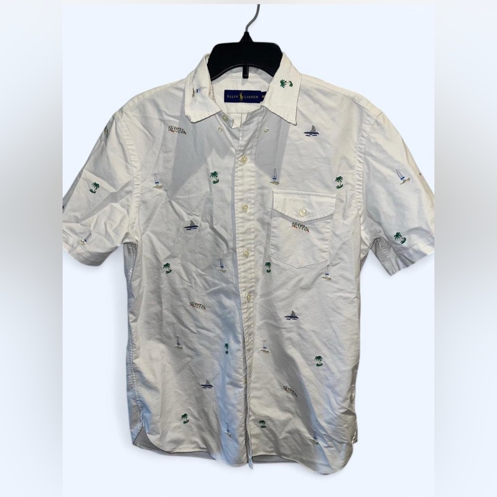 Ralph Lauren White Embroidered Men's Shirt